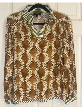 GiGiO Brown & Green Patterned Blouse M